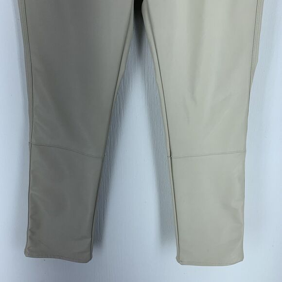 H&M Womens 10 Faux Leather Trousers Pants High Rise Festival Biker Moto Party - Picture 2 of 8